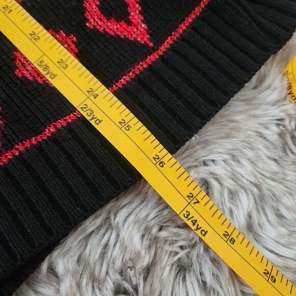 Ellen D Kollection Vintage Geometric Pattern Knit Sweater Red & Black Size Small - Picture 8 of 9
